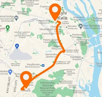 Teremky — Kyiv center — Οριζόντια διάταξη