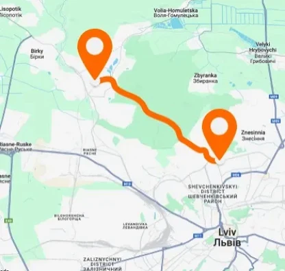 Брюховичи — Spartak Mall — горизонтальное расположение