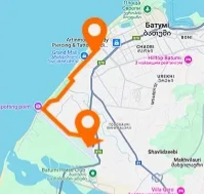 Khimshiashvili Route — Batumi Airport — Horizontale Anordnung