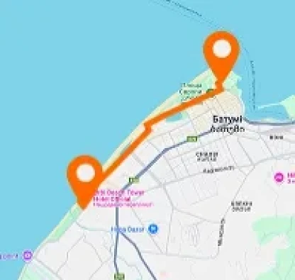 Path from Orbi Beach Tower to Alphabet Tower — Horizontale Anordnung