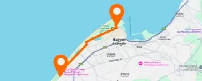 Path from Orbi Beach Tower to Alphabet Tower — Vertikale Anordnung